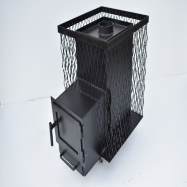 Sauna stove, grid for stones 4 sides 14-18 m / cu., With heat exchanger